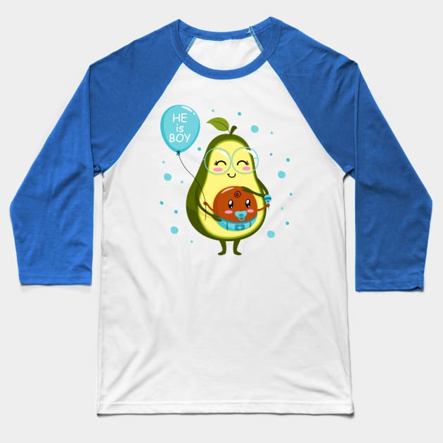 avocado mum boy Baseball T-Shirt by Mako Design 